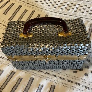 Vintage 1950s Dena of Dallas acrylic Daisy handbag with brass hardware